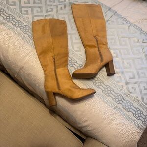 Chic Tan Heeled Boots for Women